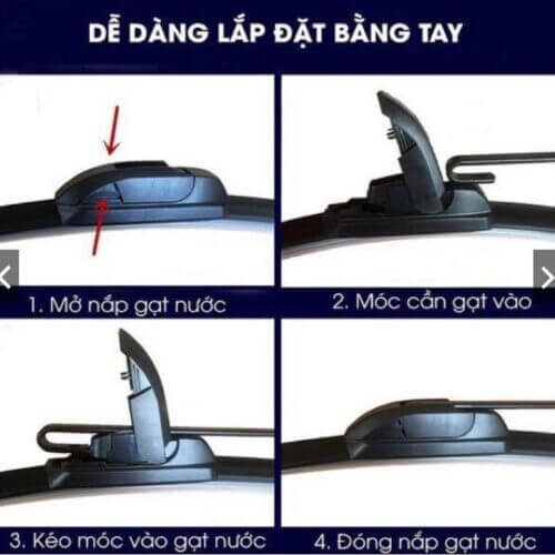 Gạt mưa Silicone chính hãng cho Ô Tô - Đủ size cho mọi loại xe 10 huong dan lap gat mua