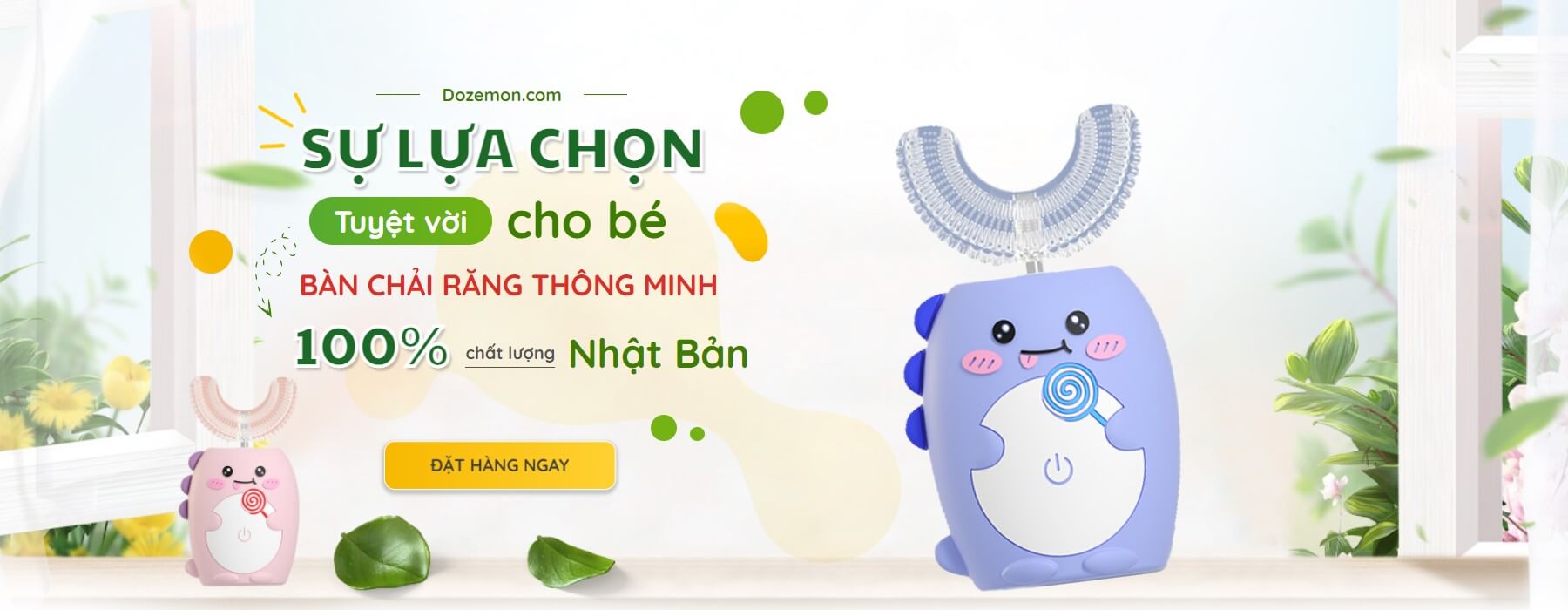 Bàn Chải Đánh Răng Thông Minh cho Bé - Hoạ Tiết Khủng Long 12 Bàn Chải Đánh Răng Điện Chữ U cho Bé - Hoạ Tiết Khủng Long New