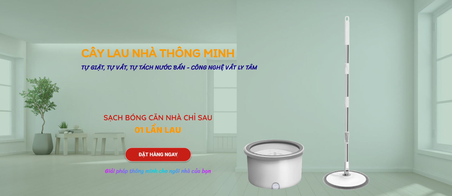 Bộ Lau Nhà Tách Nước Bẩn Công Nghệ Nhật Bản - Cây Lau Nhà Thông Minh 16 cay lau nha thong minh