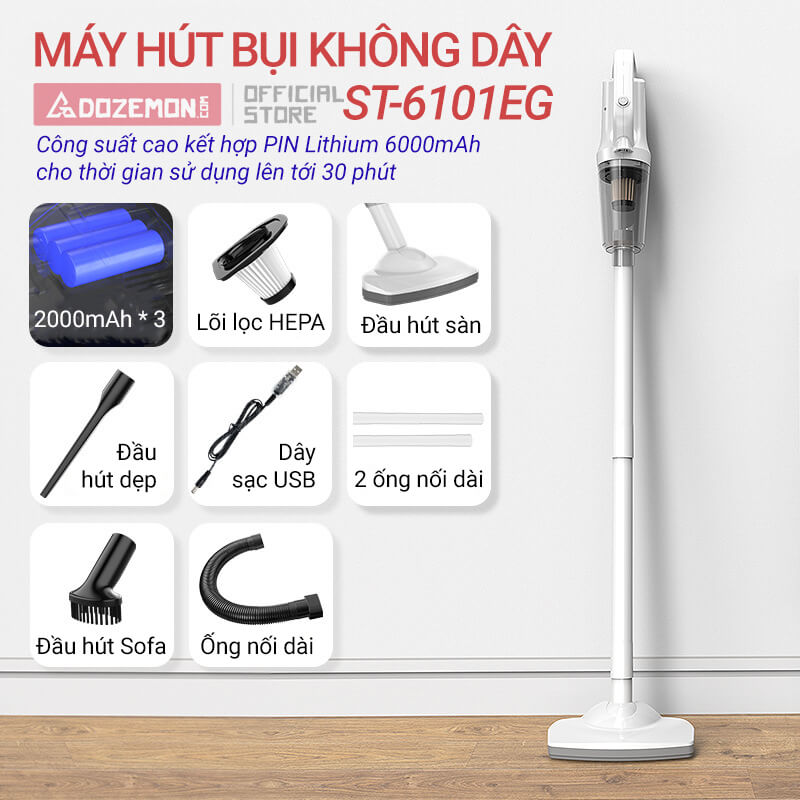 Ưu nhược điểm của máy hút bụi không dây 4 may hut bui cam tay khong day st 6101eg